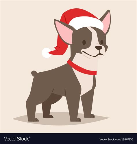 Christmas dog cute cartoon puppy characters Vector Image