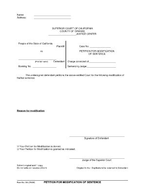 Sentence Modification Form - Fill Online, Printable, Fillable, Blank ...