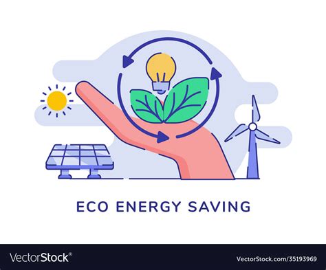 Eco energy saving concept hand hold leaf bulb Vector Image