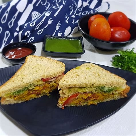 Vegetable Omelette Sandwich | Eggless Omelette Sandwich - Vanita's Corner