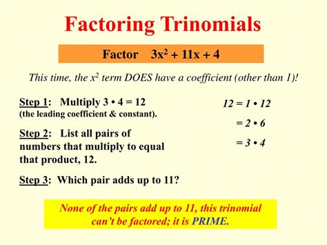 PPT - Factoring Trinomials a = 1 PowerPoint Presentation, free download - ID:325994