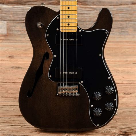 Fender Modern Player Telecaster Thinline Deluxe Black Transparent 2018 – Chicago Music Exchange