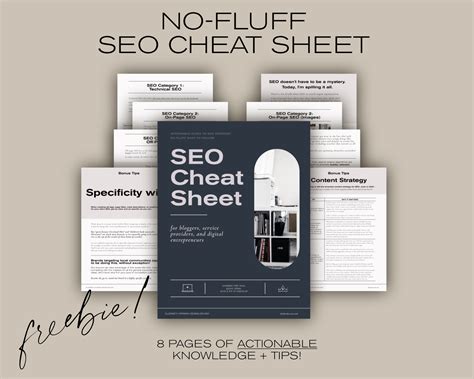 FREEBIE: SEO Cheat Sheet // Elizabeth Strawn design studio