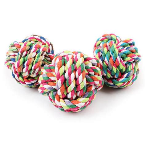 Chamsgend dog rope toy 2017 1PC Colorful Pets Rope Ball Toy Biting Ball Squeak Toy Dog 9cm Ball ...