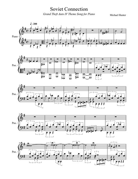 Theme of GTA IV for piano - Soviet Connection Sheet music for Piano (Solo) | Musescore.com