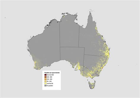 Australian Population Density 2017 [6776X4732] : MapPorn