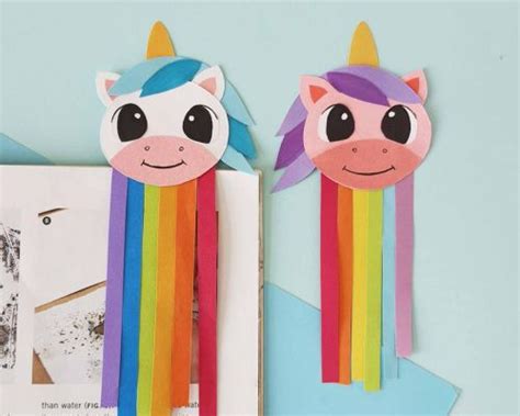 DIY Unicorn Rainbow Bookmarks - Easy Crafts For Kids