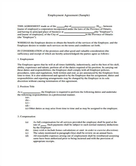 Contract Agreement Template Pdf | HQ Template Documents