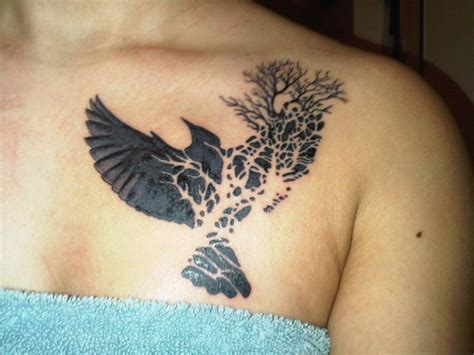 flying designs of birds on chest | Black bird tattoo, Tattoos, Neck tattoo