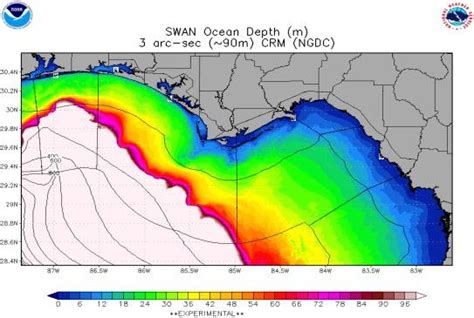 Bathymetry for the Northeast Gulf of Mexico, derived from the three ...