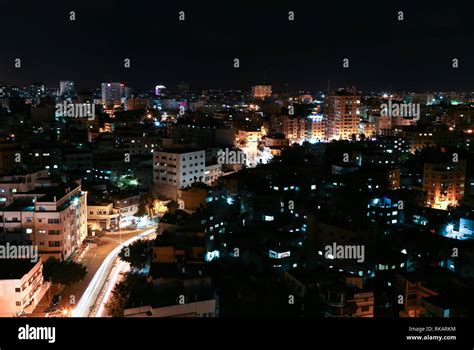 Photo of Gaza City at night Stock Photo - Alamy