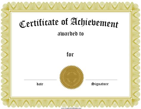 Achievement Certificate Template Editable at Kendra Reynolds blog