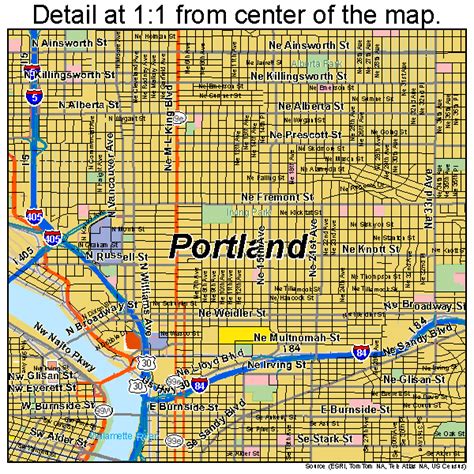 Portland Oregon Street Map 4159000