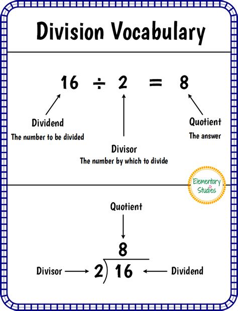 Elementary Studies: Division Facts