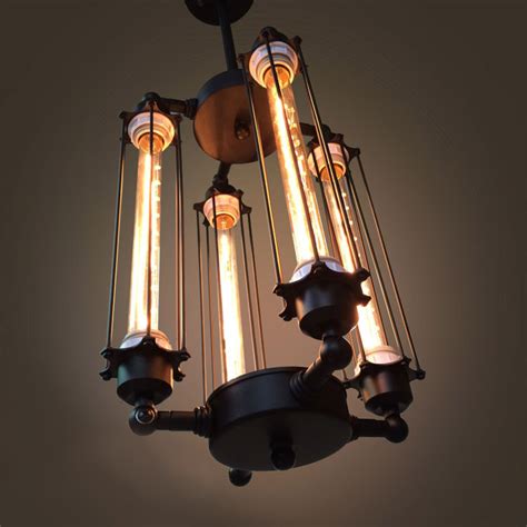 4 Light Caged Edison Bulb Chandelier - Westmenlights - Touch of Modern