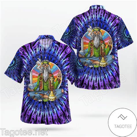 Hippie Stoner Smoking Weed Hawaiian Shirt - Tagotee