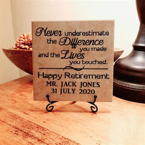 Personalized Happy Retirement Tile Plaque Gift For Boss | Etsy