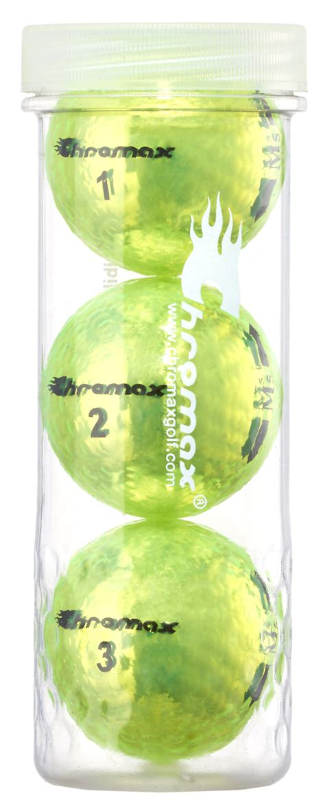 Chromax® Colored Green Neon Golf Balls - Metallic M5 3 Ball Tube - Golf ...