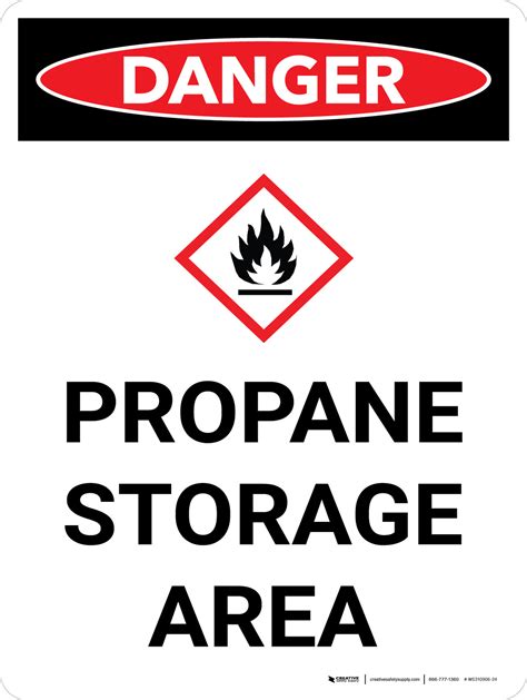 Danger: Propane Storage Area Portrait with Graphic - Wall Sign