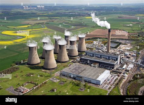 aerial view of Eggborough Power Station, Yorkshire Stock Photo ...