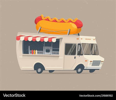 Food truck hot dog Royalty Free Vector Image - VectorStock