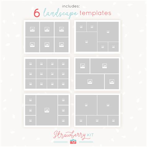 5" x 7" collage templates - Strawberry Kit