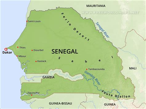 Senegal Physical Map