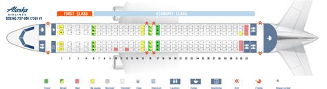 Seat map Boeing 737-900 Alaska Airlines. Best seats in the plane