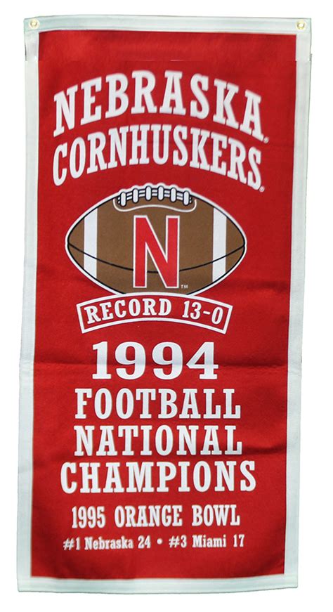 Nebraska Cornhuskers 1994 Football Champions Banner Collegiate Pacific