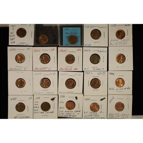 ERRORS 20 LINCOLN CENT ERROR COINS: 1954-2009