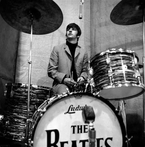 Ringo Star with his Ludwig kit, an AKG D12 and an AKG D19 overhead, Circa 1964 | The beatles ...