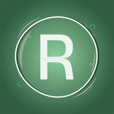 R Letter Circle Logo Design Green Background Flat Vector Smart ...