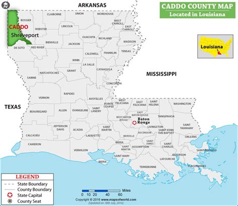 Caddo Parish Map, Louisiana