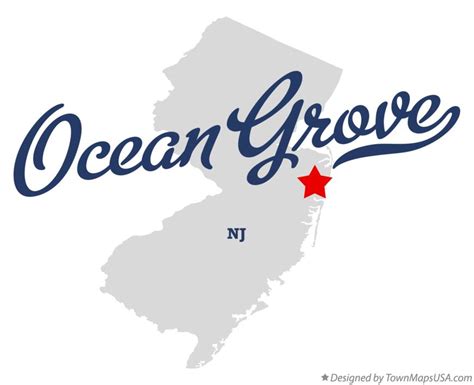 Map of Ocean Grove, NJ, New Jersey