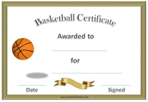 Free Editable Basketball Certificates | Customize Online & Print at Home