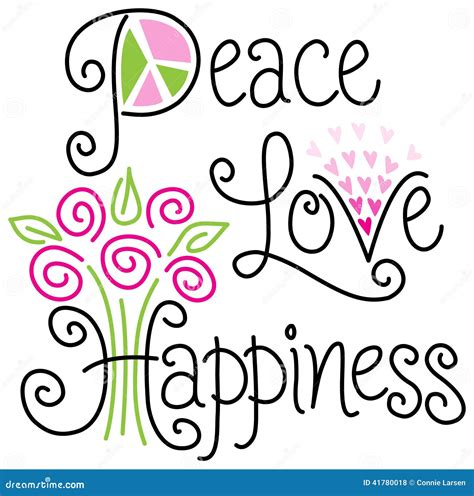 Peace Love And Happiness/eps Stock Vector - Image: 41780018