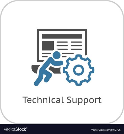 Technical support icon flat design Royalty Free Vector Image