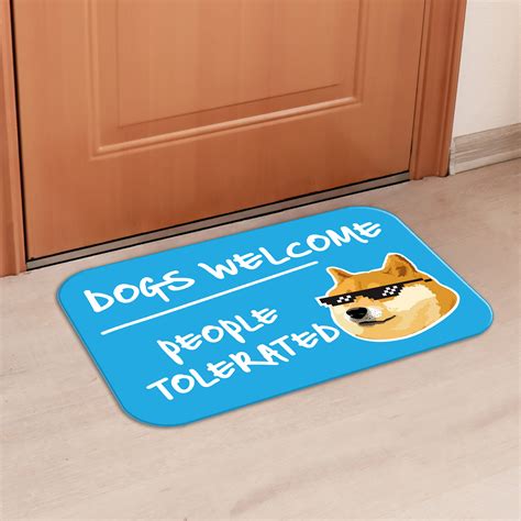 TAPETE PORTA DOG MEME AZUL - Amorepop Store