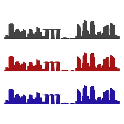 Singapore Skyline Illustrated On White Background 3371315 Vector Art at ...