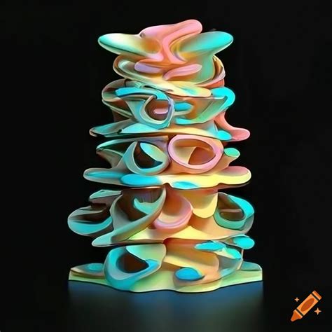 Colorful and intricate 3d abstract sculpture on Craiyon