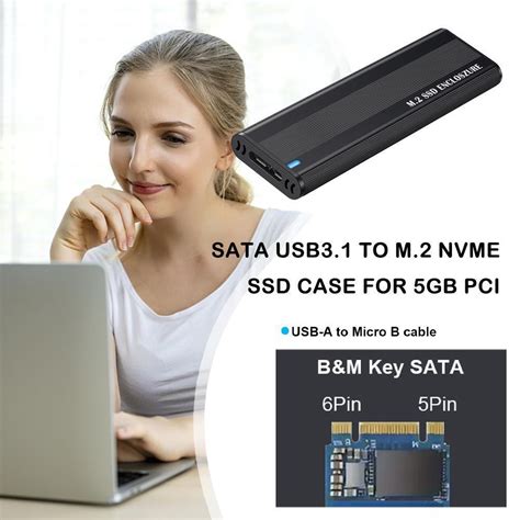 M.2 NVME SSD Adapter USB 3.1 Case Dual Protocol Hard Drive Enclosure Box Docks | eBay
