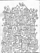 Hundertwasser Coloring Page Sketch sketch template