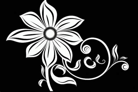 Premium AI Image | A black and white flower with a swirly design.