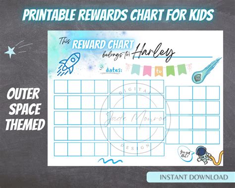 Kids Reward Chart for Family Printable Sticker Chart for Kids Daily Behavior Star Tracker ...