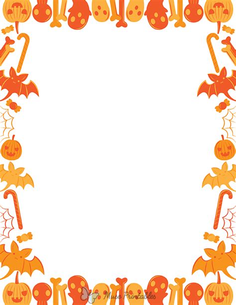 Printable Orange Halloween Page Border