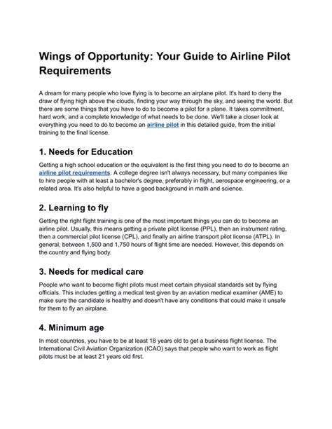 PPT - Wings of Opportunity_ Your Guide to Airline Pilot Requirements - Google Docs PowerPoint ...