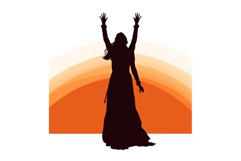 Woman Praising God Silhouette Png