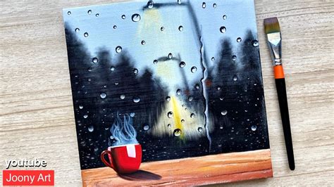 Rainy Day Acrylic Painting / step by step / Daily Challenge #68 - YouTube