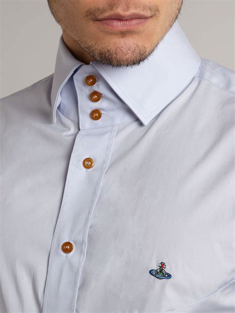 Vivienne westwood Classic Three Button Collar Shirt in Blue for Men | Lyst