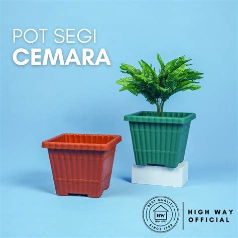 Jual HIGH WAY - Pot Segi Cemara Motif Bergelombang Ukuran Besar Premium ...